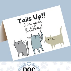 Carte d'anniversaire de chat pdf, carte d'anniversaire pour maman, carte d'anniversaire d'amoureux des chats, carte imprimable, carte imprimable d'anniversaire de chats, carte de voeux de chat