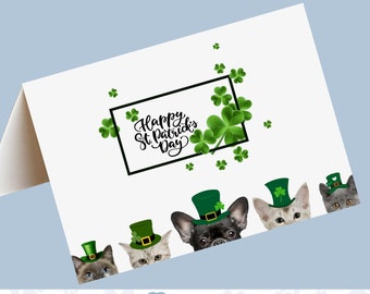 St. Patrick's Day Card Download, printable st patricks day cards, st. pattys day cards, vet office decor, digital cards, blank cards, pdf