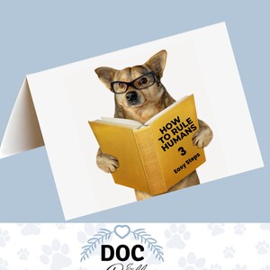 How to Rule Humans 3 Easy Steps, lustiger Hund, Glückwunschkarten, Hundebesitzer, Hundekarten, neue Hundewelpen, pdf
