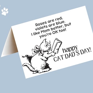 Cartão de pai gato para imprimir, Cartão engraçado de dia dos pais para gatos, Cartão de dia dos pais do gato, Cartão de dia dos pais do pai gato pdf, Cartão de pai gato para baixar