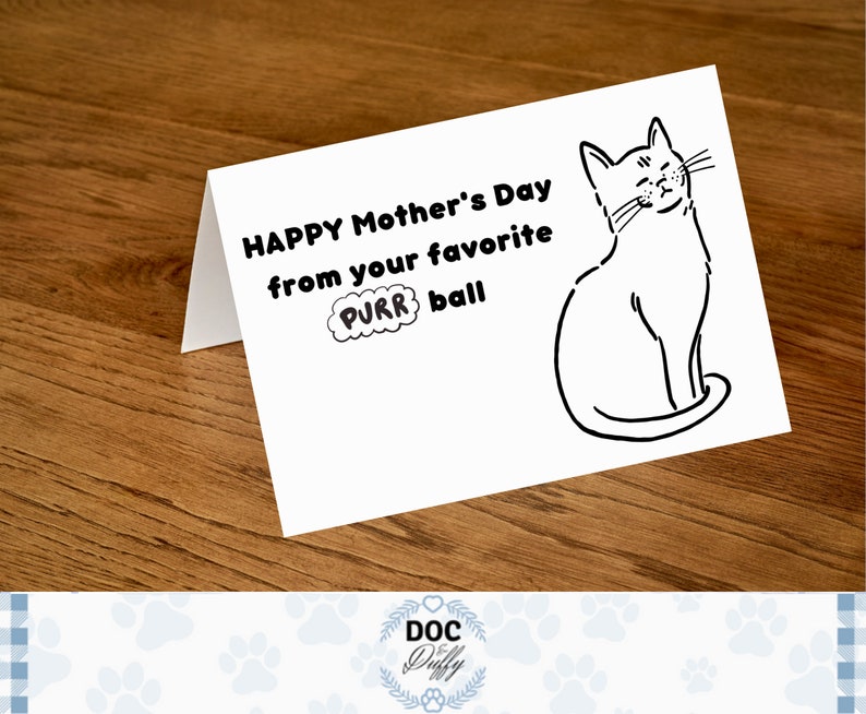 Printable Mother's Day Cat Card, Mothers Day Card for Cat Mom ...