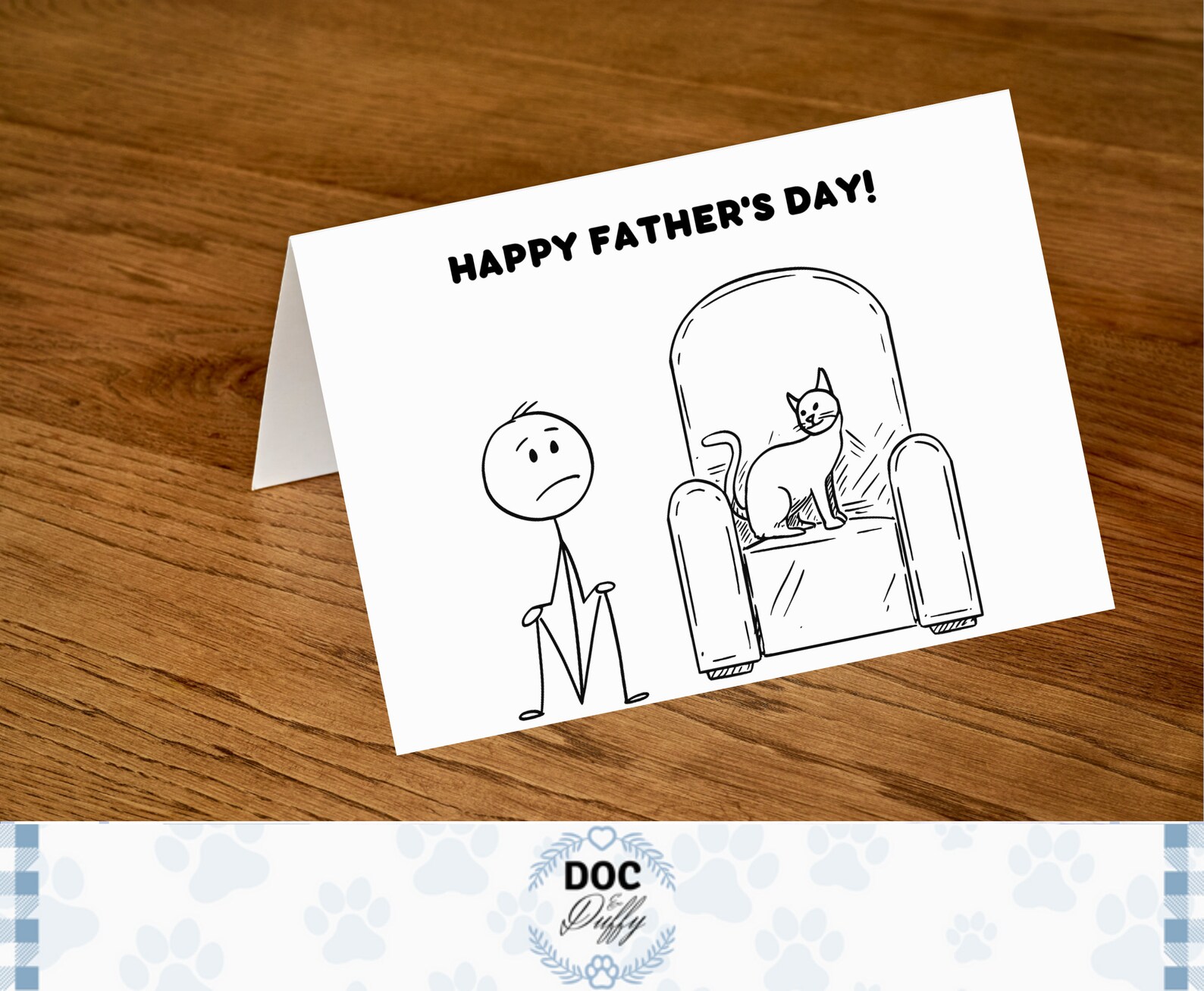 Happy Father's Day From the Cat Card, Printable Fathers Day Greeting