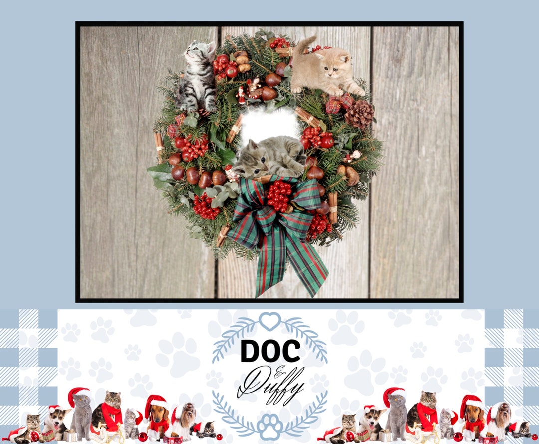 Cat Lovers Christmas Gift, Christmas Wreath Decor, Animal Lovers