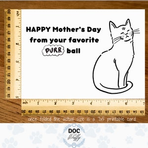 Printable Mother's Day Cat Card, Mothers Day Card for Cat Mom ...