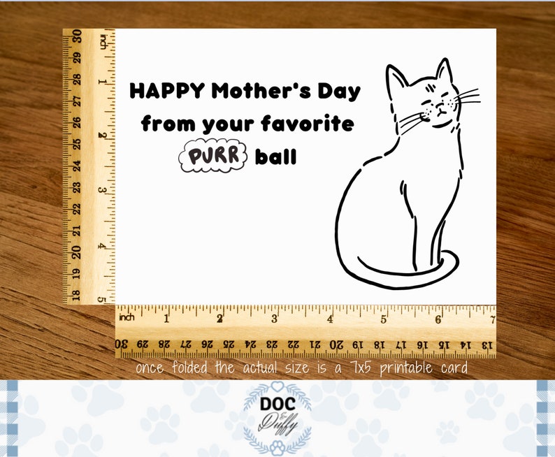 Printable Mother's Day Cat Card, Mothers Day Card for Cat Mom ...