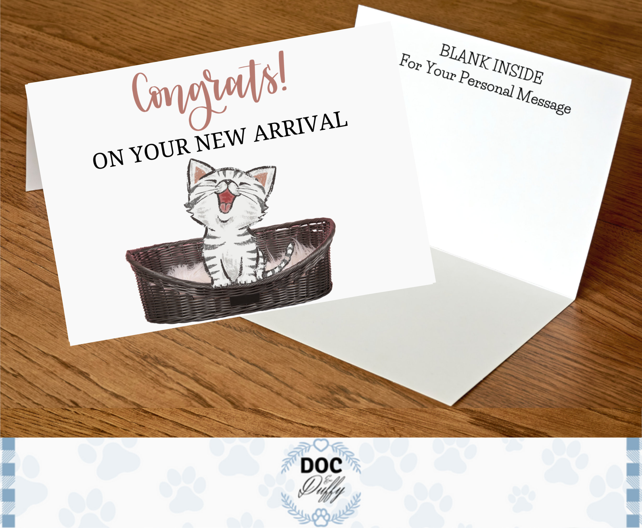 Congrats on Your New Cat Card, Cat Greeting Cards, New Kitten or Cat