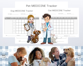 Registro stampabile dei farmaci per animali domestici, registro dei farmaci per cani, tabella dei farmaci per gatti, registro dei farmaci veterinari, monitoraggio dei farmaci per animali domestici, registro dei farmaci, PDF