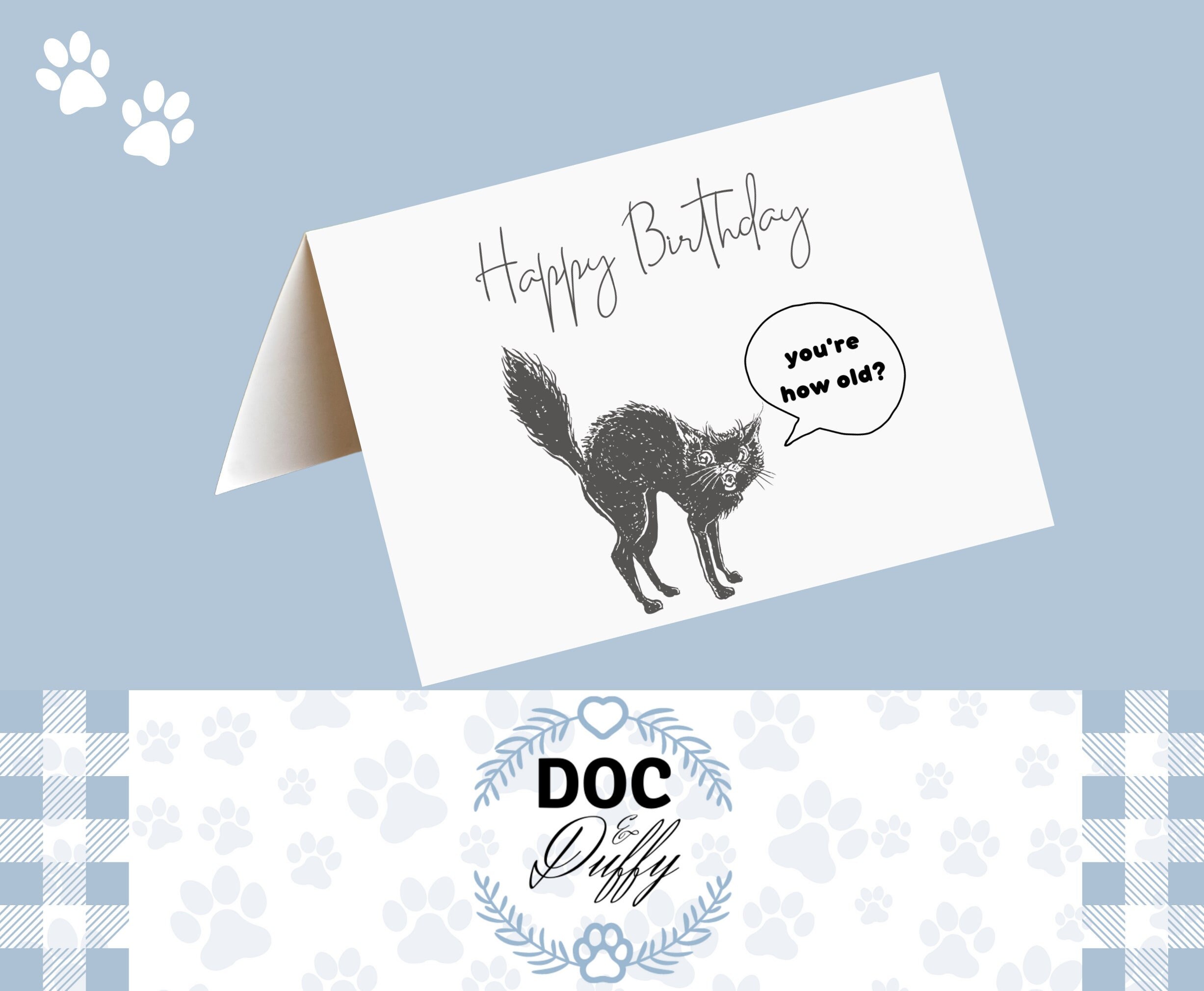Printable Birthday Card From the Cat Cat Lovers Card, Happy Birthday ...