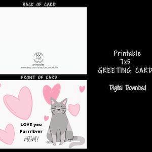 Cat Mom Mother's Day Card, From the Cat, Printable Mothers Day Greeting ...