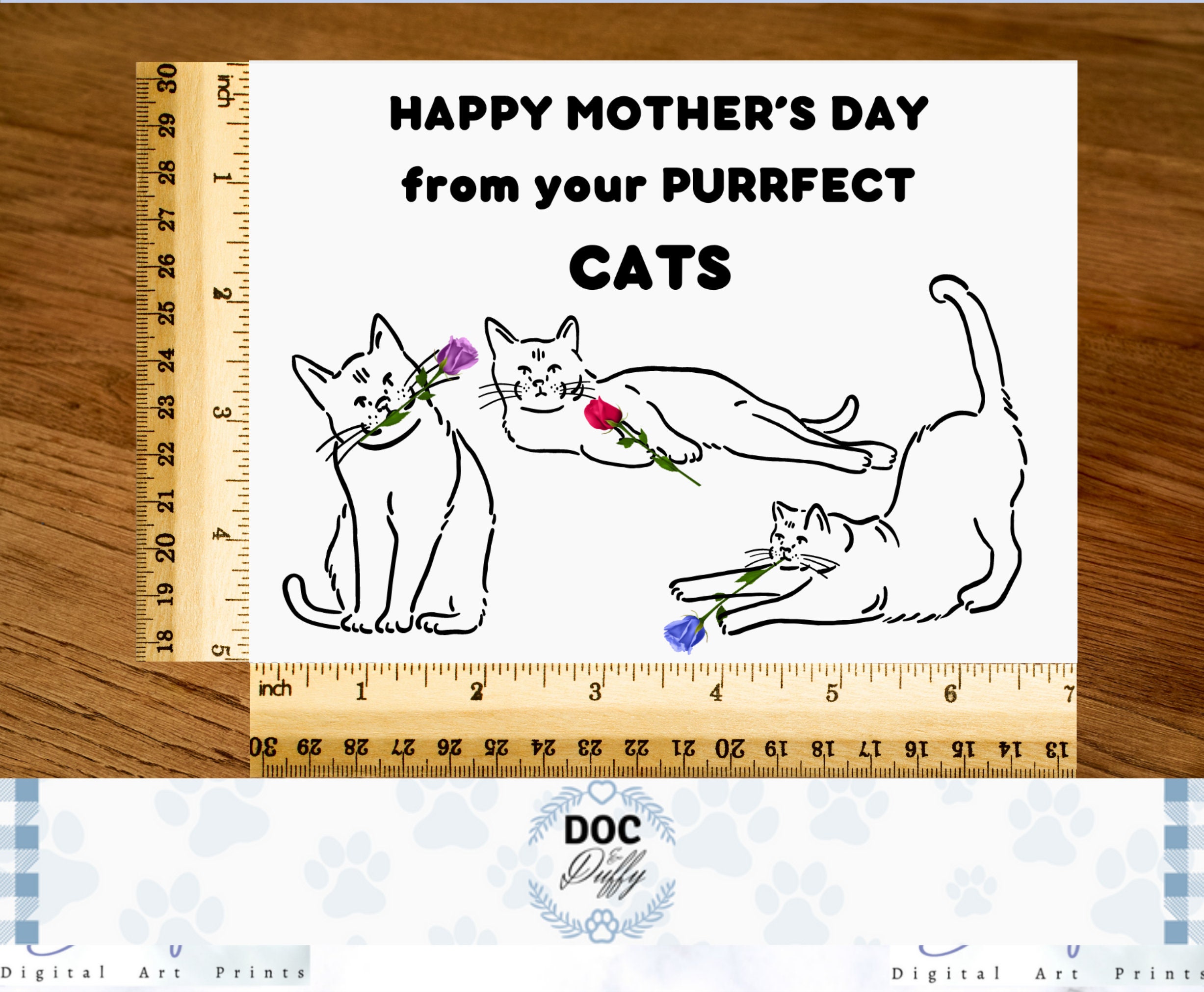 Happy Mother's Day From the Cats Card, Printable Mothers Day Greeting ...