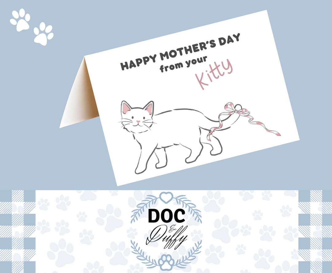 Funny Cat Mom Mother's Day Card: Printable PDF Greeting Card - Etsy