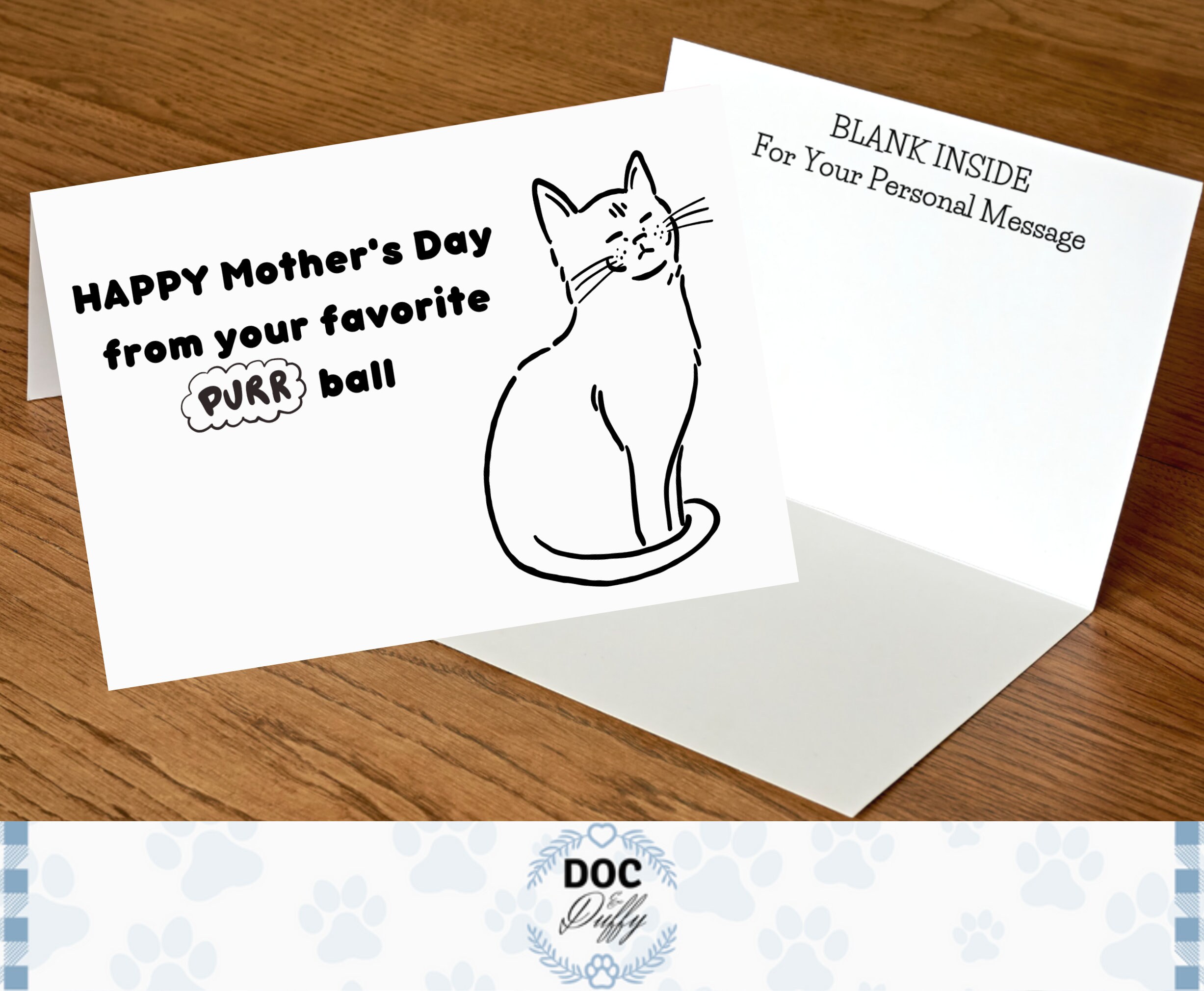 Printable Mother's Day Cat Card, Mothers Day Card for Cat Mom ...