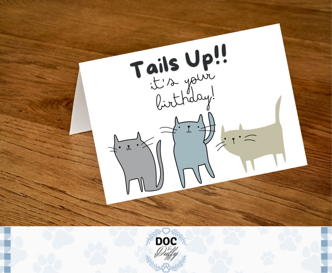 Cat Birthday Card Pdf, Birthday Card for Mom, Cat Lovers Birthday Card ...
