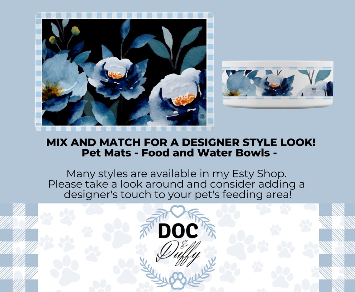 Dog Food and Water Bowls Mat Cat Food and Water Bowls Mat Etsy