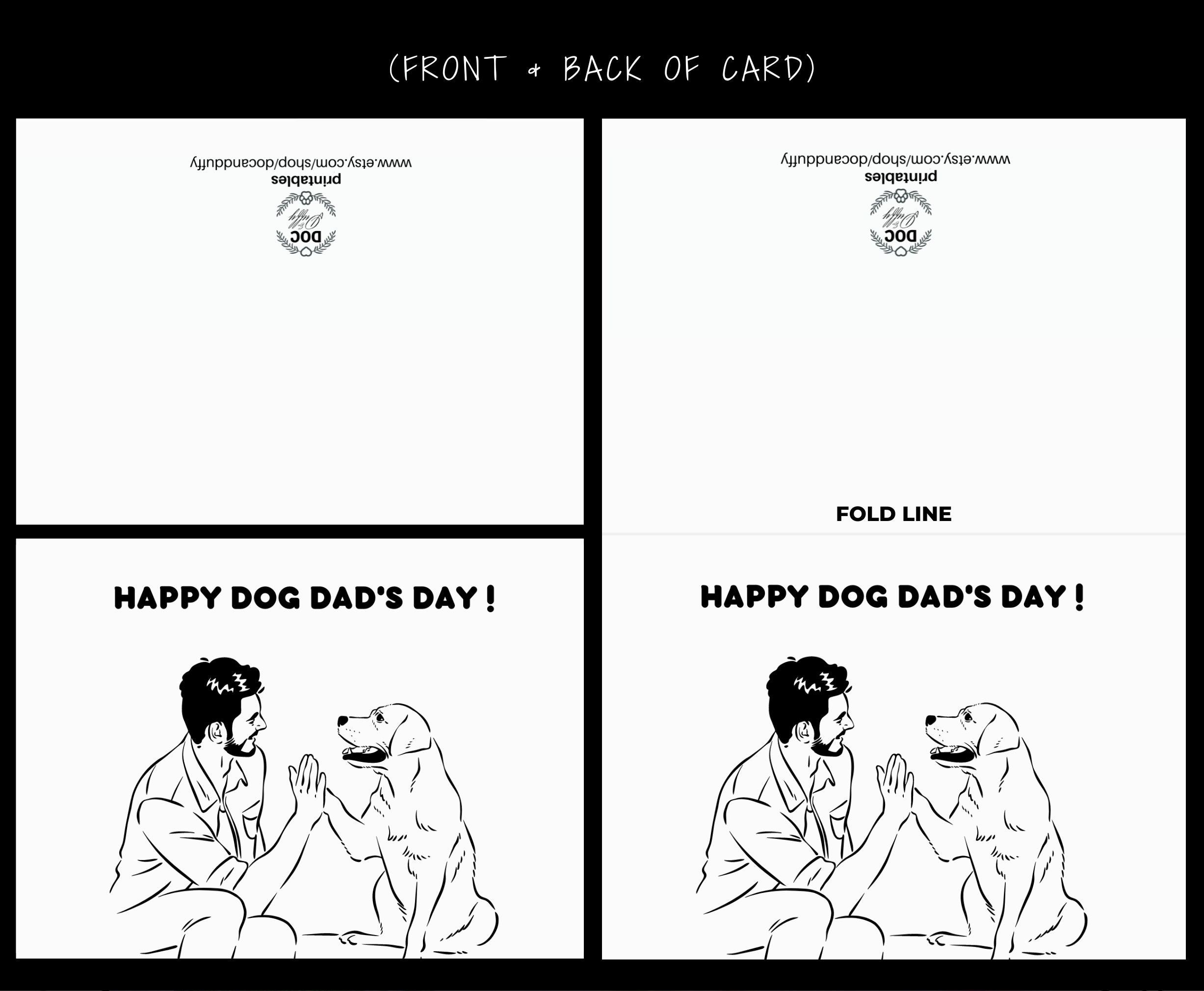 Printable Happy Dog Dad's Day Card, Printable Fathers Day Greeting ...
