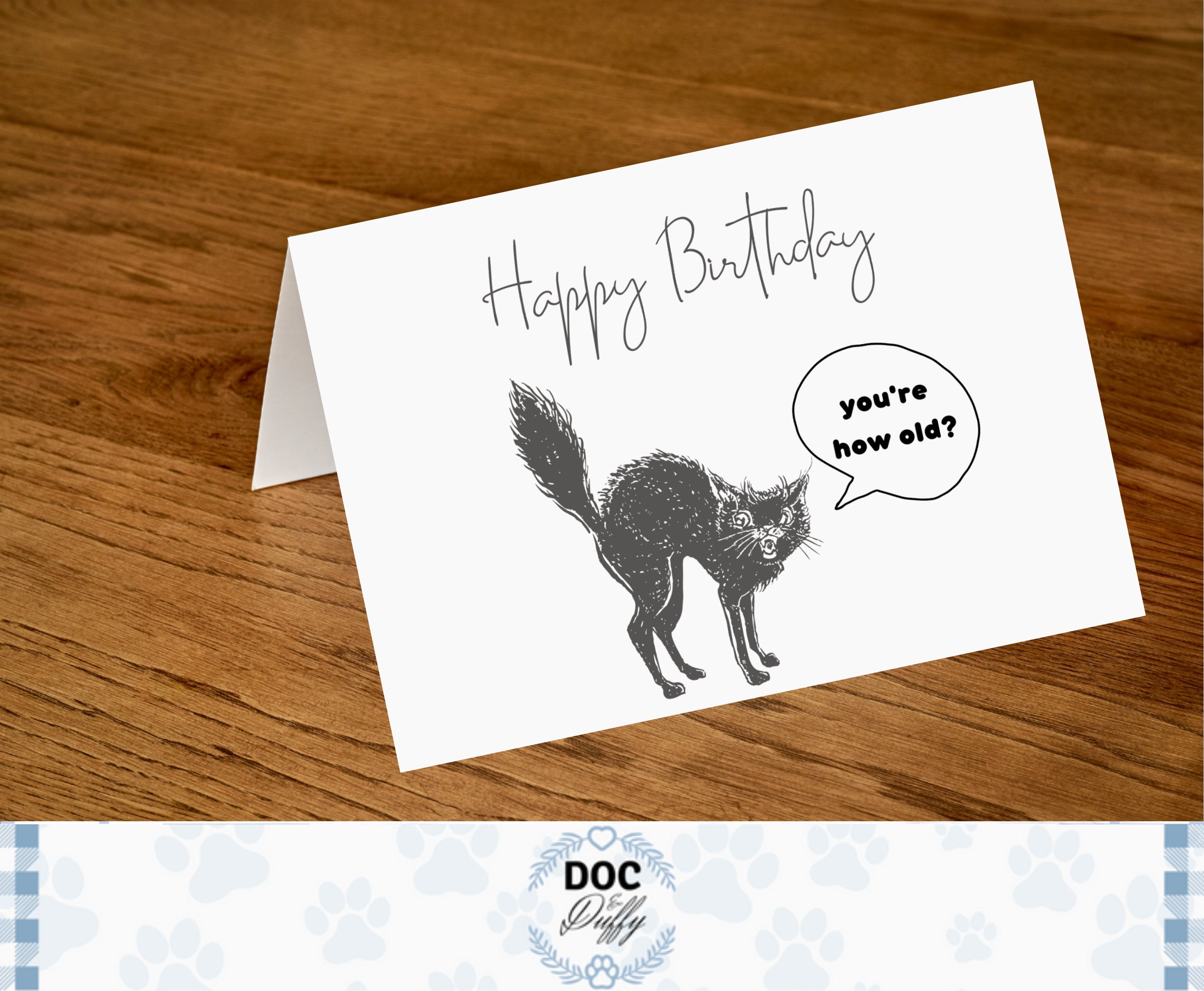 Printable Birthday Card From the Cat Cat Lovers Card, Happy Birthday ...