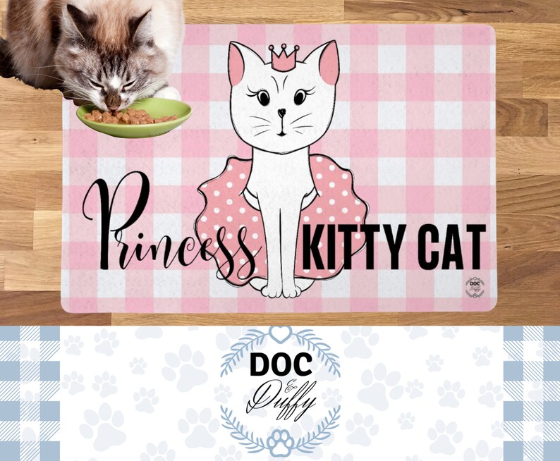 Princess Kitty Cat Food Mat Feeding Mat for Cats and Kittens Etsy