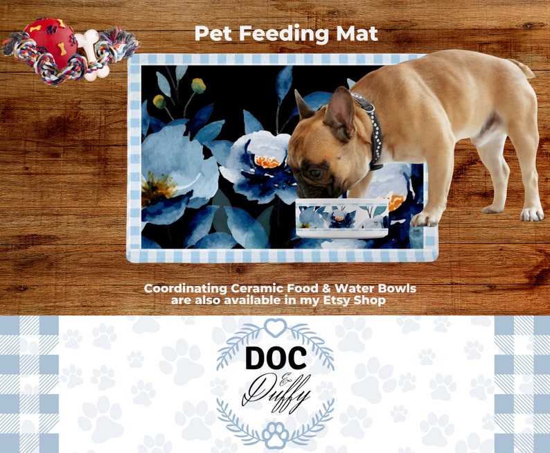 Dog Food and Water Bowls Mat Cat Food and Water Bowls Mat Etsy