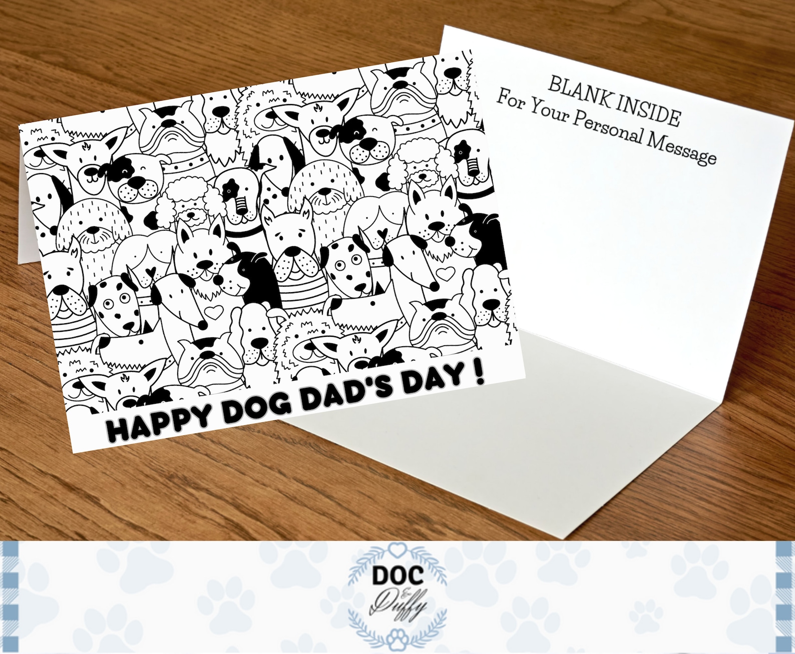 Printable Dog Dad's Day Card, Printable Fathers Day Greeting Cards, Dog ...