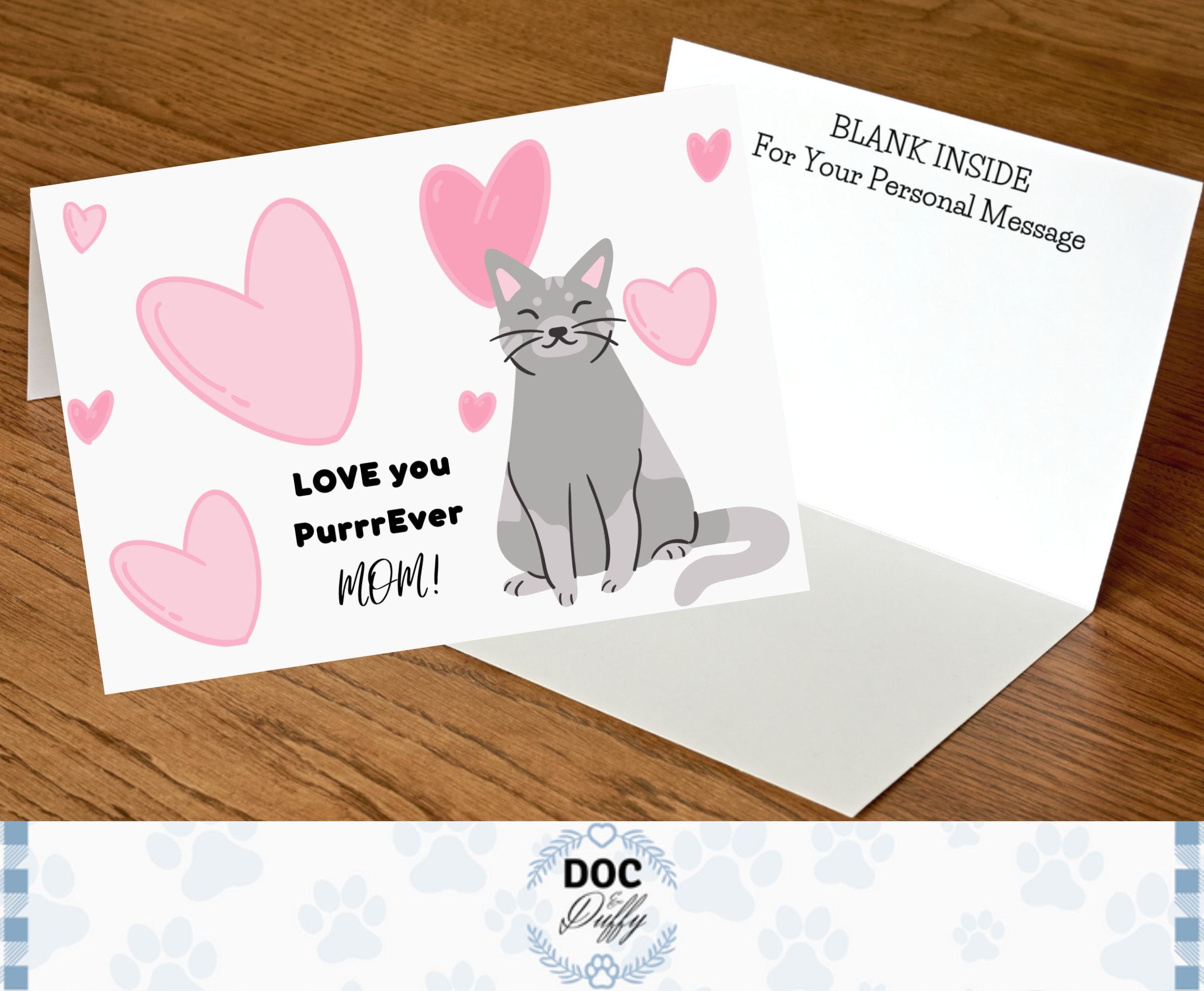 Cat Mom Mother's Day Card, From the Cat, Printable Mothers Day Greeting