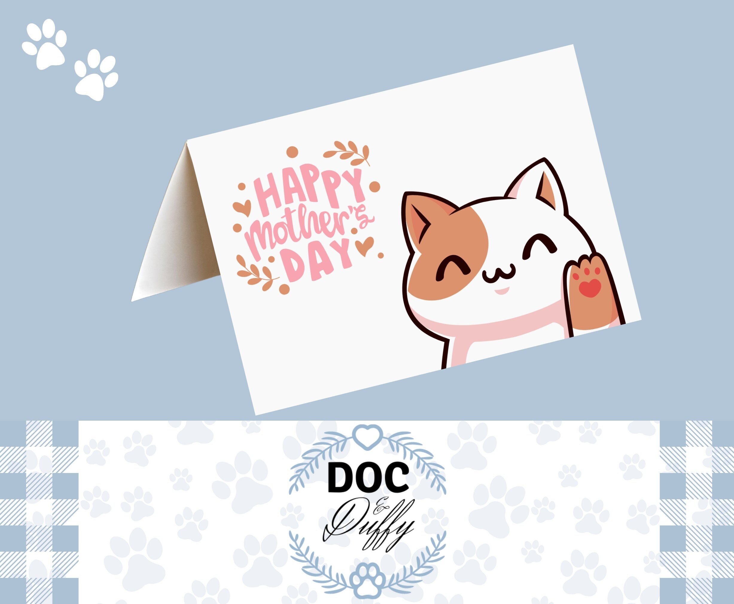 Happy Mother's Day Card, From the Cat, Printable Mothers Day Greeting ...