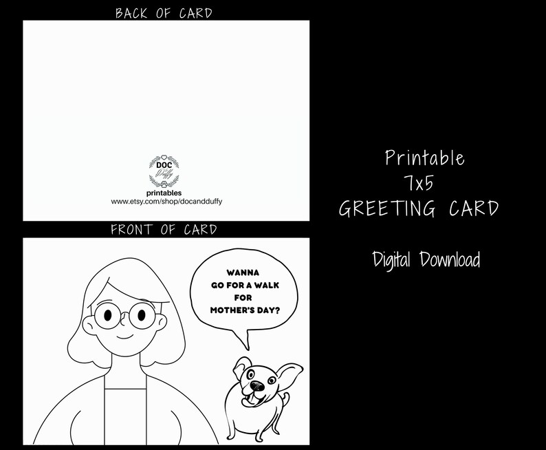 Dog Card for Mother's Day Printable, Happy Mother's Day Card From the ...