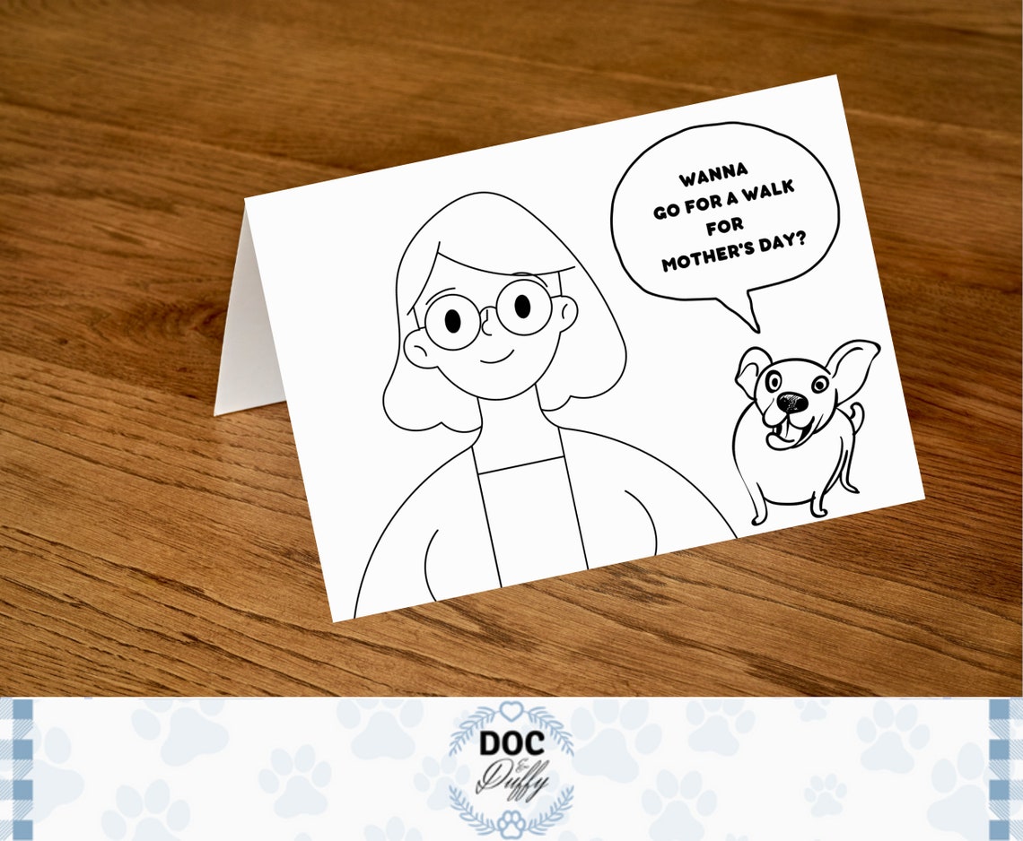 Dog Card for Mother's Day Printable Happy Mother's - Etsy