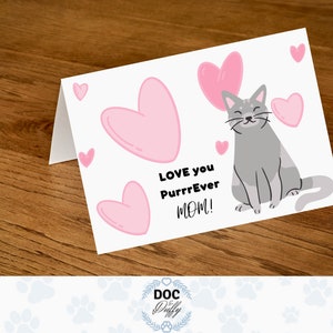Cat Mom Mother's Day Card, From the Cat, Printable Mothers Day Greeting ...