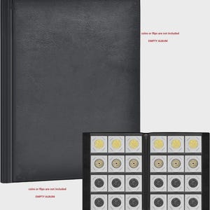 Coin Storage Album 120 Pocket 2x2&quot; Coin Flips Holder Faux Leather Durable UK