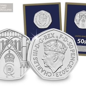 2023 UK King Charles Ill Krönung CERTIFIED BU 50p