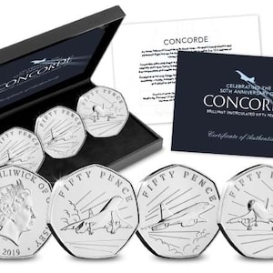 Concorde 50p Coin Set The 50th Anniversary of Concorde