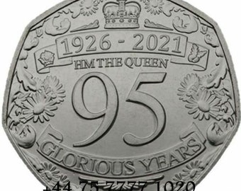 2021 Gibraltar Queens 95th Birthday 50p coin