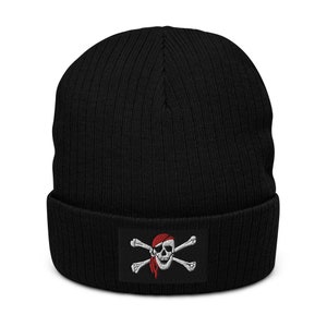 Ribbed knit beanie Pirate Jolly Roger