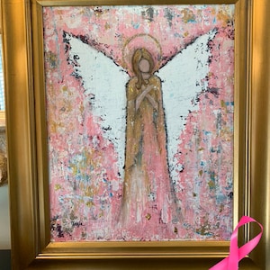 Breast Cancer Awareness Art for Breast Cancer Patient Survivor Art for Breast Cancer Angel Art Original Art Print