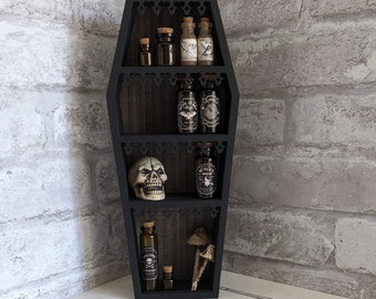 Gothic coffin curiosity shelf Laser SVG, Coffin digital download file