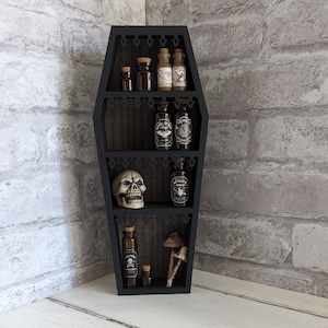 Gothic coffin curiosity shelf Laser SVG, Coffin shelf digital download file, Small Coffin shelf Laser SVG