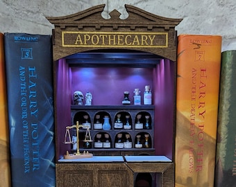 Apothecary book nook SVG laser file  ~ Potions store digital file.
