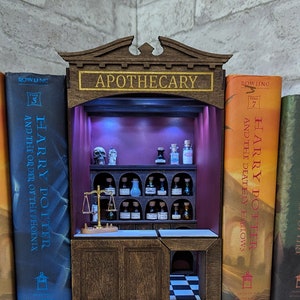 Apothecary book nook SVG laser file  ~ Potions store digital file.