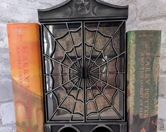 Witches' Potion cabinet book nook SVG fie, Apothecary, Curiosity cabinet digital laser file.