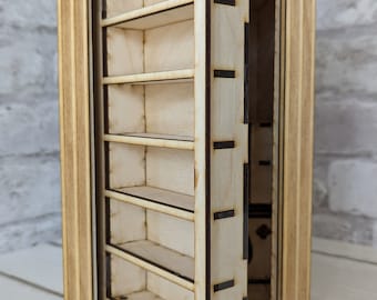 Hidden Door Bookcase Book Nook SVG File, Digital Laser Cut File.