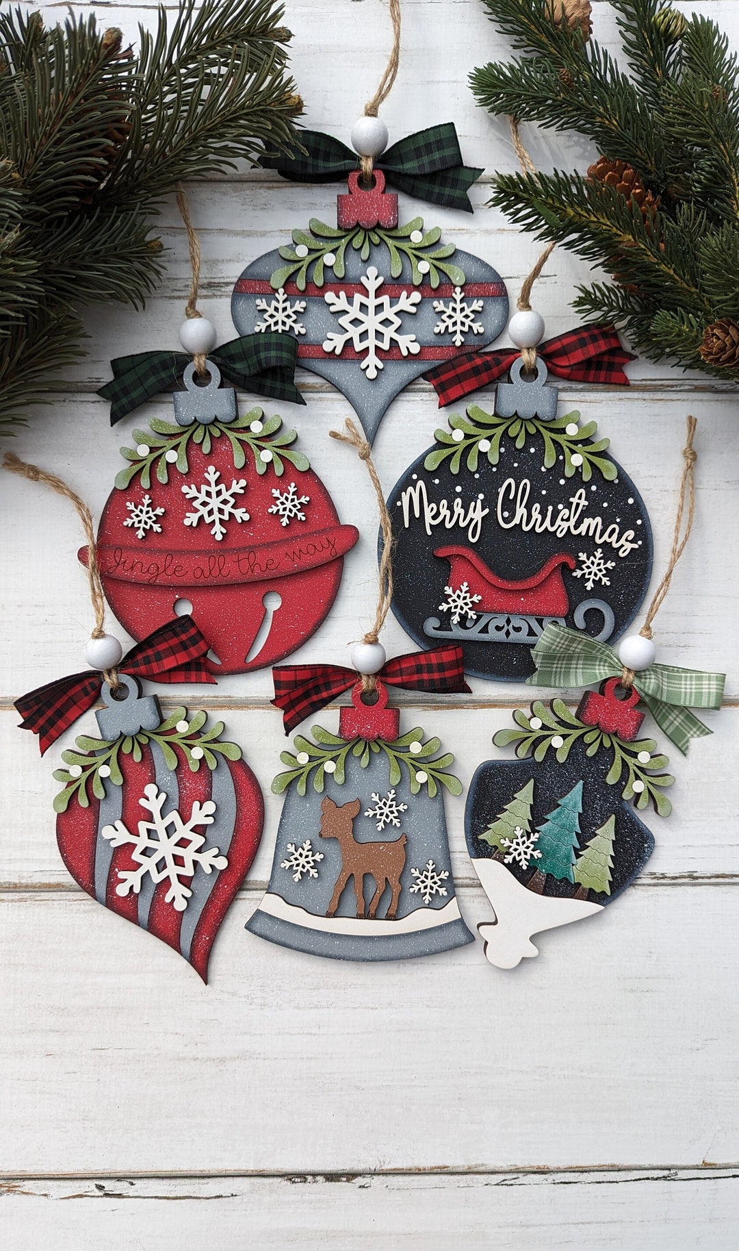 Mistletoe Christmas Ornaments, Christmas Tree Ornaments, Christmas