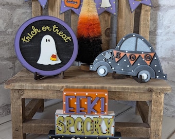 Halloween Tiered tray decor, Fall Tiered tray decor, Halloween decor.
