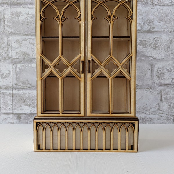 Gothic curio cabinet book nook SVG file/ Book Nook laser cut file/ Potions cabinet digital file.