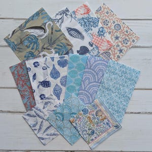 Napkin bundle of 13 for Decoupage: Beach, coastal, shell and sea creature themed, 13-Piece Bundle