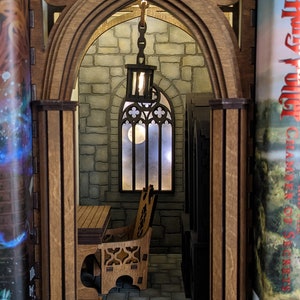 Book Nook DIY Kit, Castle study book nook kit, Book Nook shelf insert DIY kit, Castle book nook kit.
