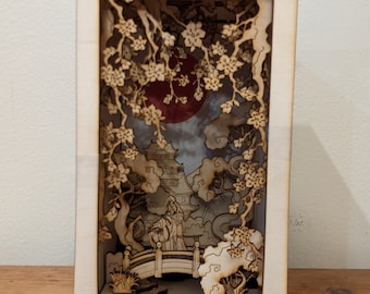 Japanese Book Nook / DIY Kit / Shelf Insert / Diorama