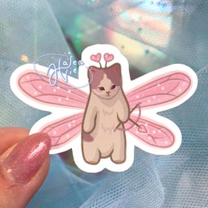 autocollant fée Cupidon | saint valentin, noyau de fées, cadeau pour amoureux des chats, album de coupures, coquette, cottagecore, amoureux, ordinateur portable, gourde, cadeau petite amie