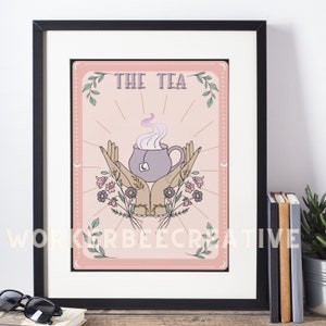 Tarot Karte Tee Print, Tarot Karte Print, Tarot Art Print, Tarot Karte Post, Tea Print, Tea Art Print, Witchy Art Print, Digital download print