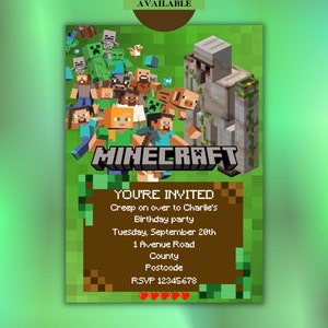 Game Party Invitation | Digital Download | Editable | kids childrens invite | canva printable template | birthday boys girls editable invite