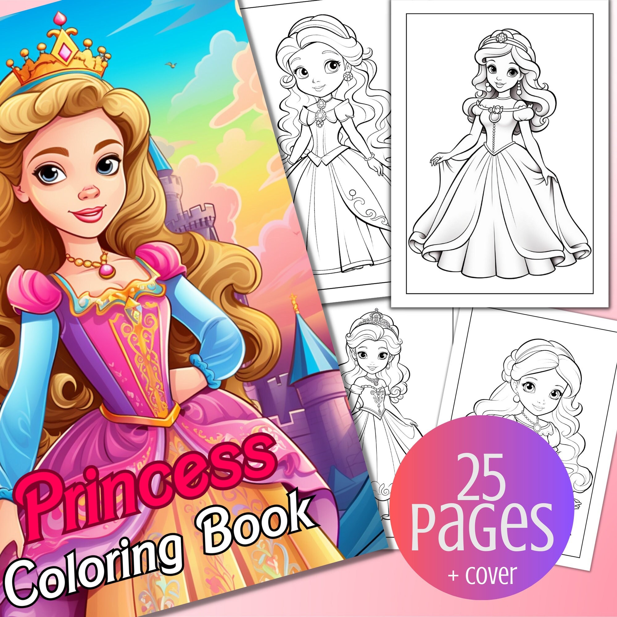 Princess Colouring Book | Adults | Kids | Instant Download | Printable ...